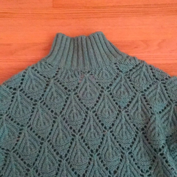 Zara girl’s knitwear teal diamond mockneck sweater - Picture 2 of 5